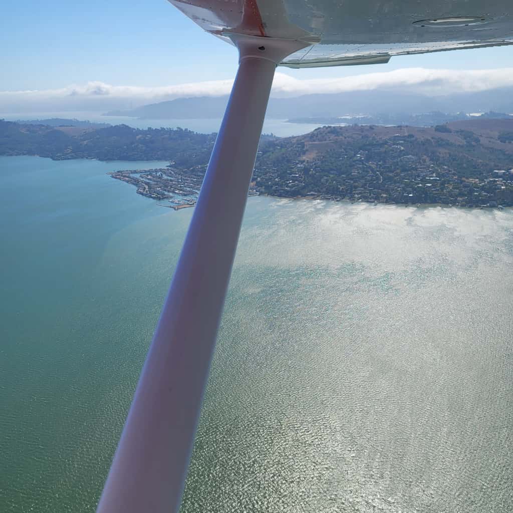 Marin County and San Francisco Bay from the air