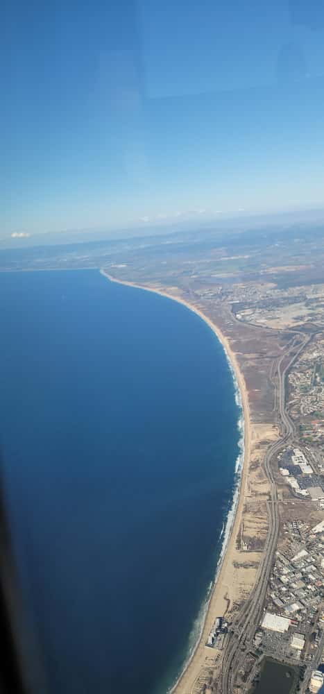Southern California coastline from altitude
